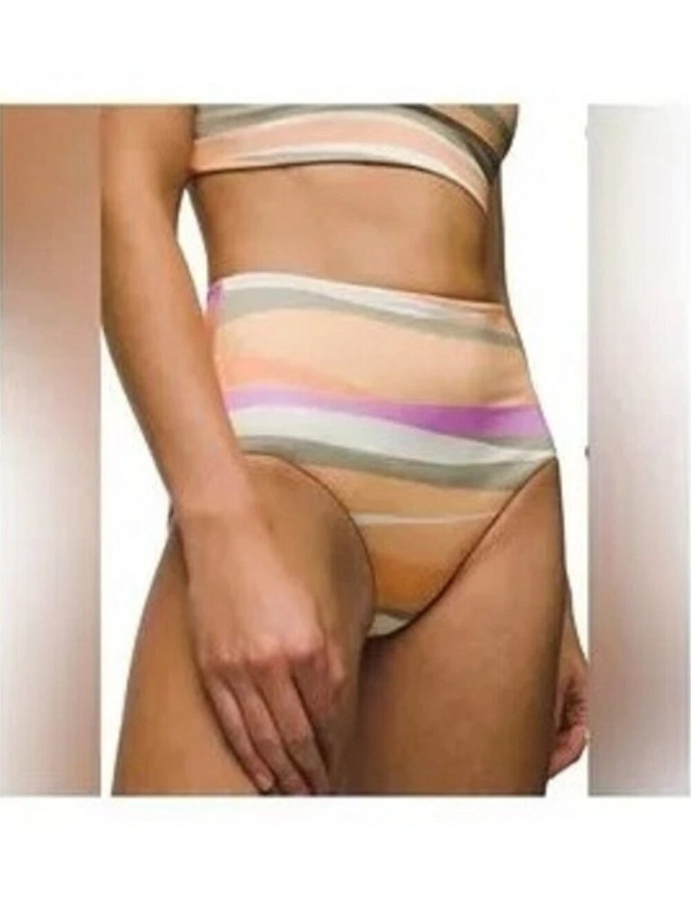 prAna Sun Shade Bikini Bottom Women’s Size XL- Waves Stripe